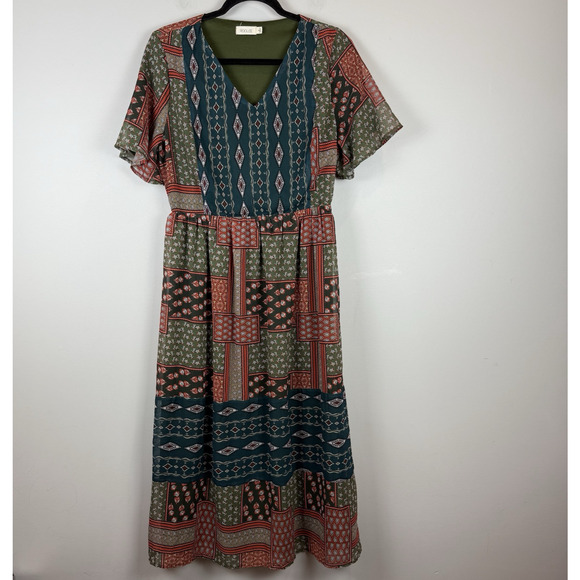 Roolee Dresses & Skirts - Roolee Womens‎ Maxi Dress Small Mixed Print Country Cottagecore Long Modest Boho
